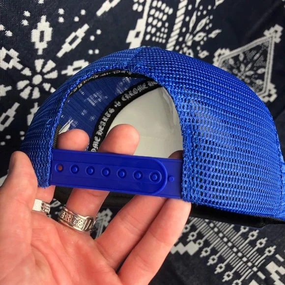 Chrome Hearts ★ AUTHENTIC Blue / Wh / Rd Trucker Hat - Picture 6 of 12